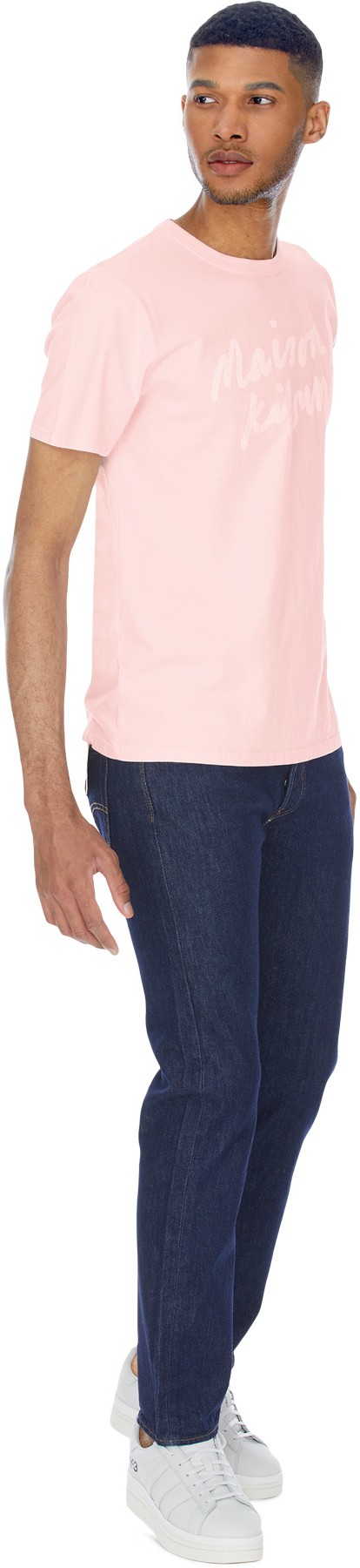 Maison Kitsuné: Rose T-Shirt Classique Handwriting Rose - 4