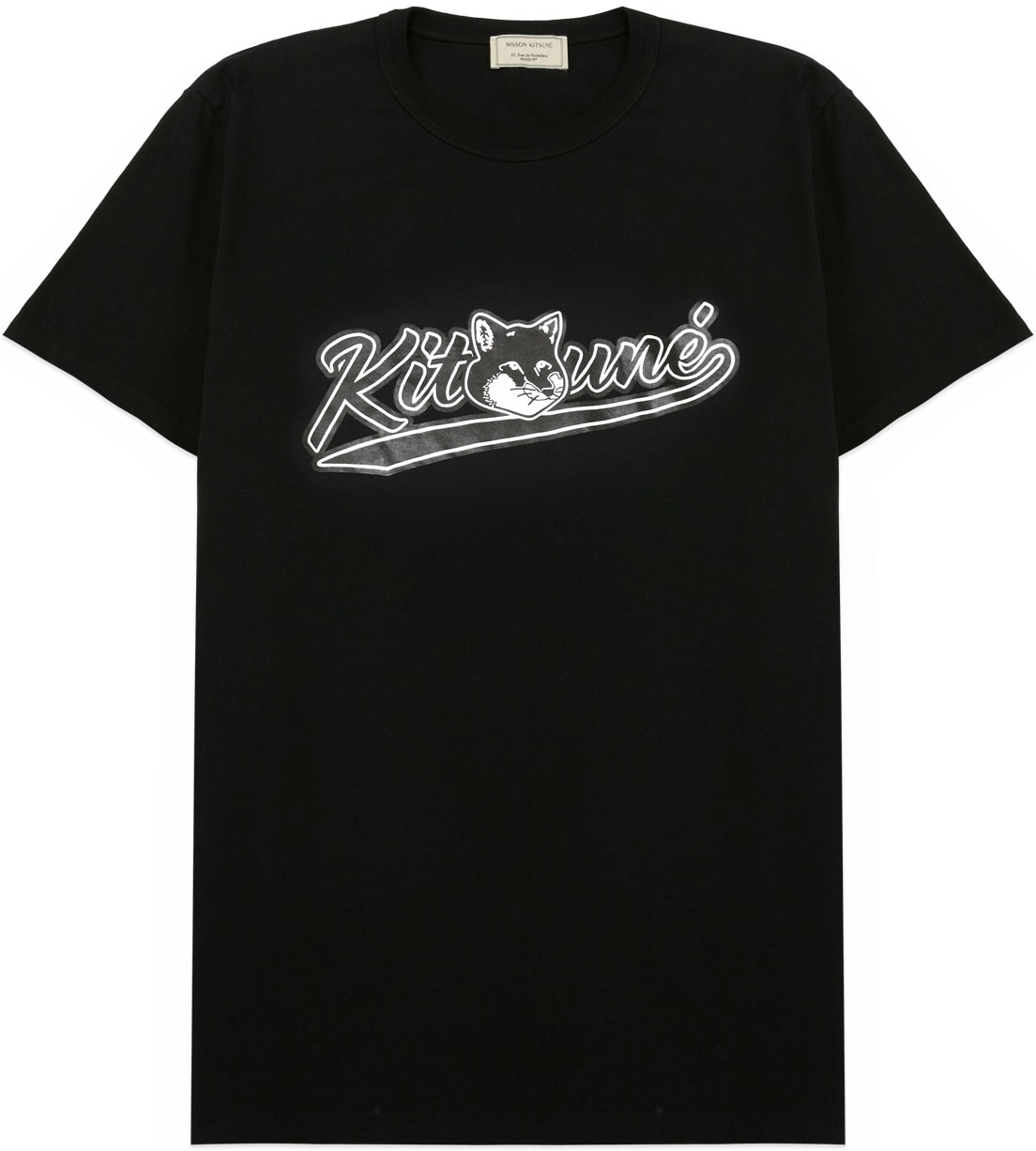 Maison Kitsuné: Black Varsity Fox Classic T-Shirt - 1