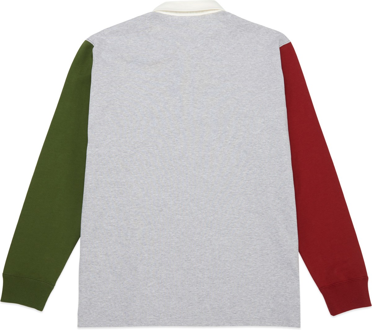 Maison Kitsuné: Grey Parisien Colorblock Rugby Polo Sweater - 2