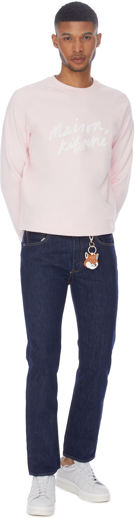 Maison Kitsuné: Pink Handwriting Clean Crew Sweater - 4