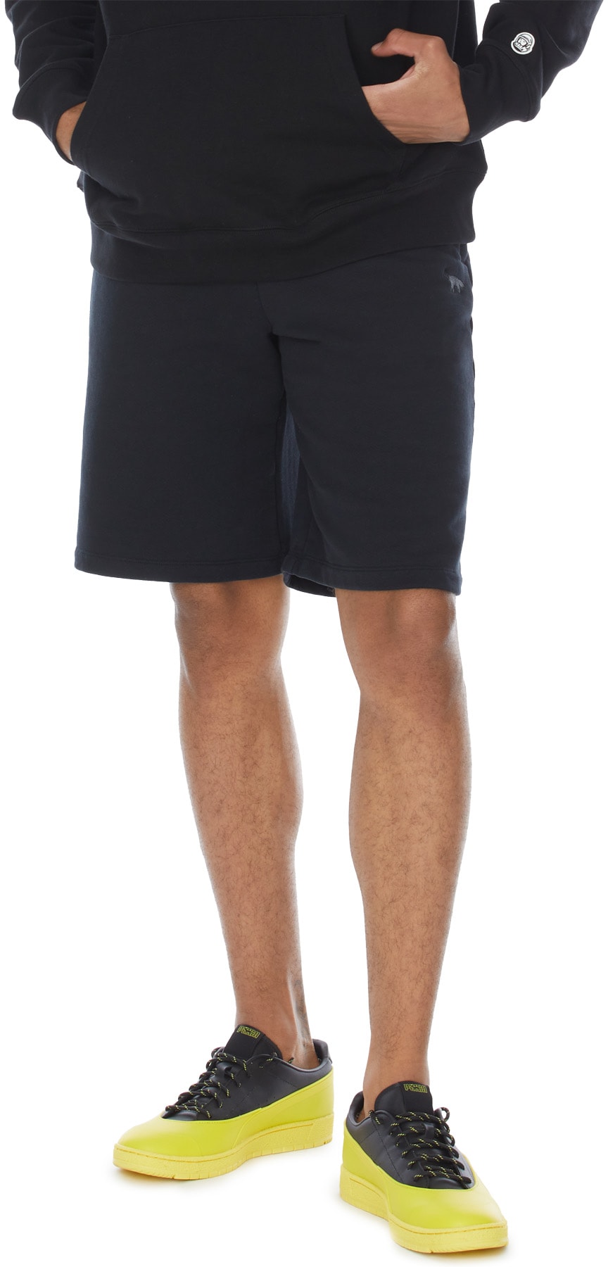 Maison Kitsuné: Black Tonal Fox Jogger Short - 4