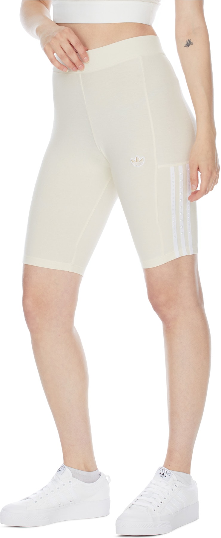 adidas Originals: White No-Dye Short Tights - 3