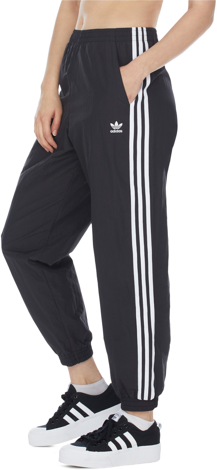 adidas Originals: Black Adicolor Double Waistband Fashion Track Pant - 3