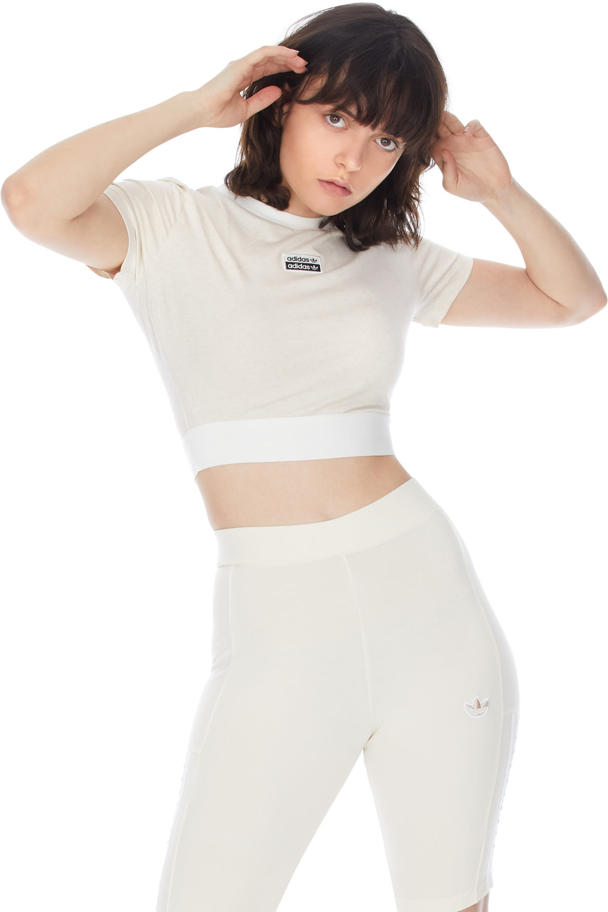 adidas Originals: White R.Y.V. Cropped T-Shirt - 3