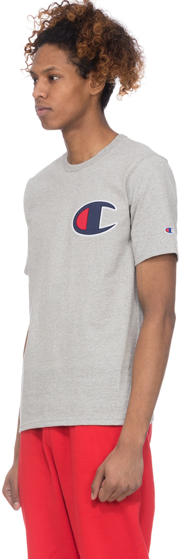 Champion: Grey Large C Patch T-Shirt - 2