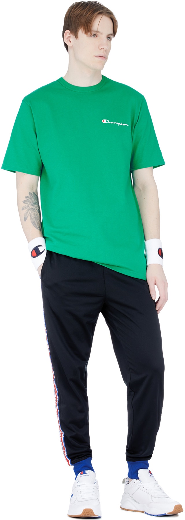 Champion: Green Heritage Script Jersey T-Shirt - 4