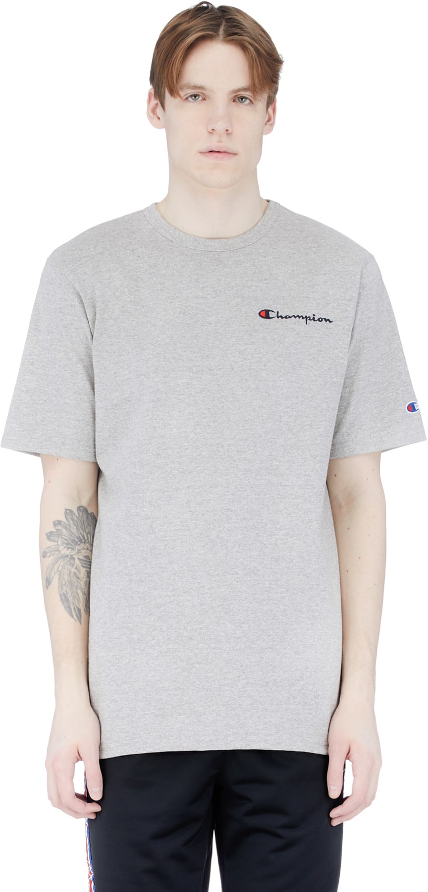 Champion: Grey Heritage Script Jersey T-Shirt - 1