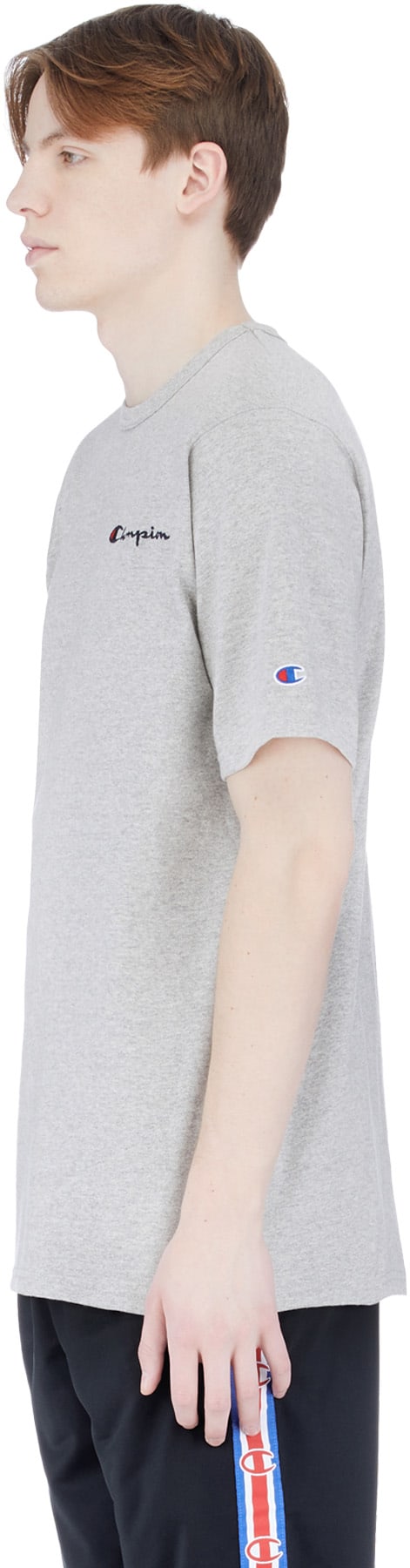 Champion: Grey Heritage Script Jersey T-Shirt - 2