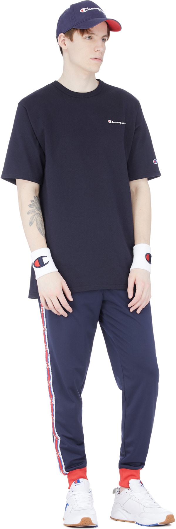 Champion: Blue Heritage Script Jersey T-Shirt - 4