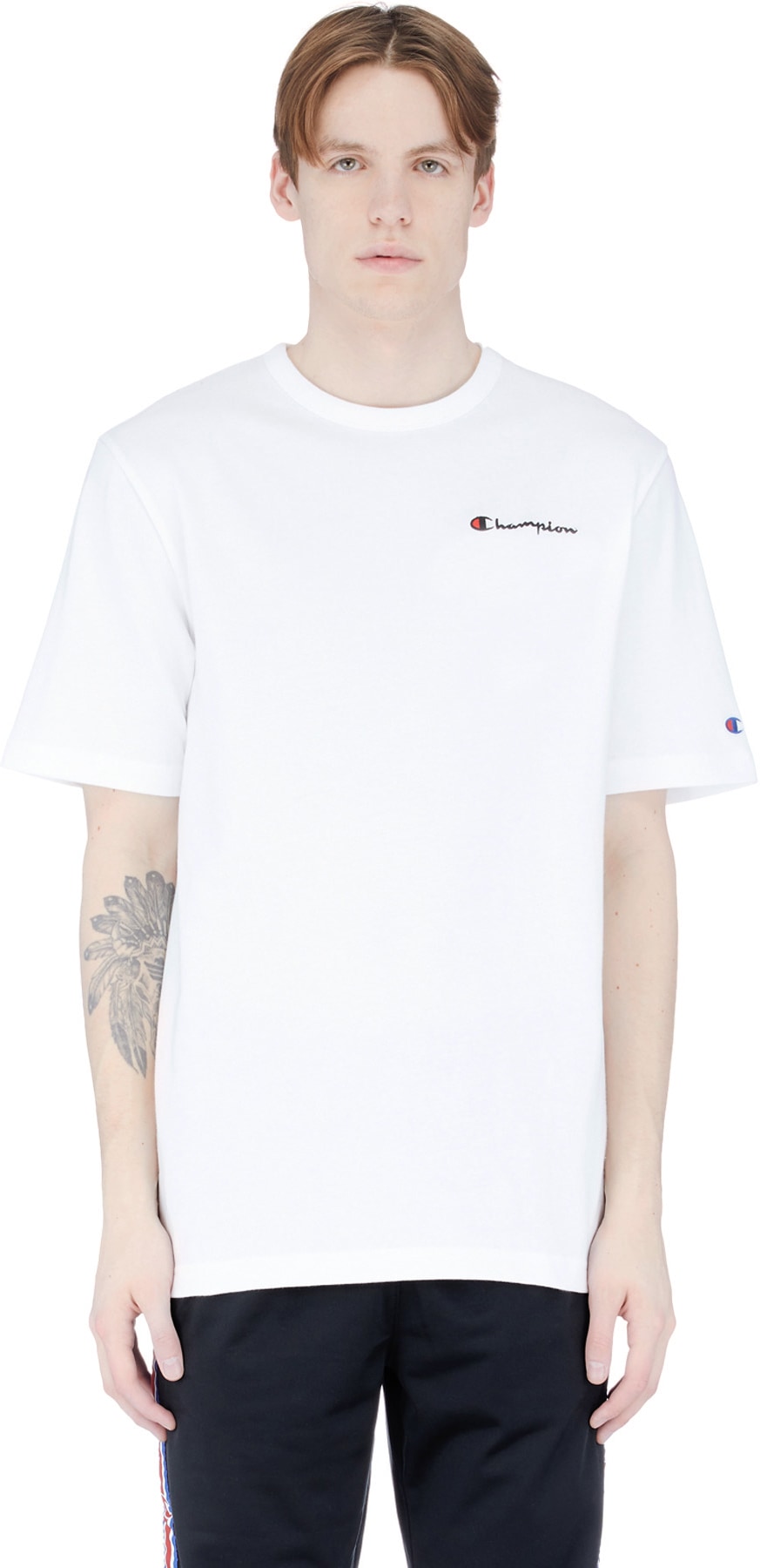 Champion: White Heritage Script Jersey T-Shirt - 1