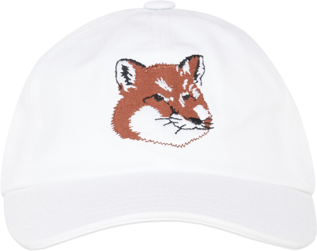 Maison Kitsuné: Blanc Casquette Large Fox Head Blanc - 1