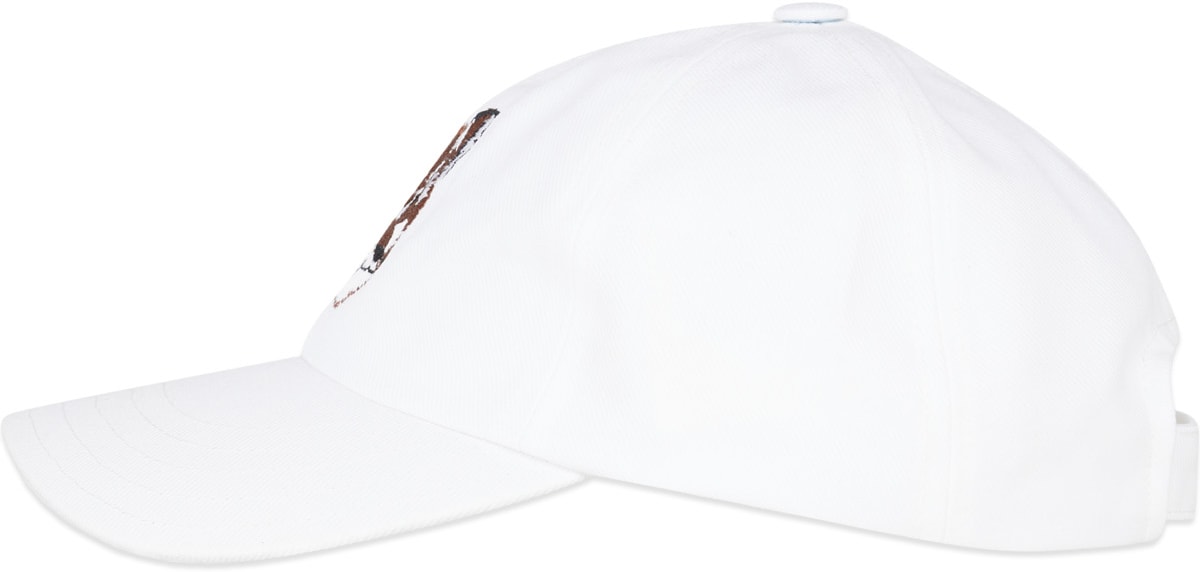 Maison Kitsuné: Blanc Casquette Large Fox Head Blanc - 2