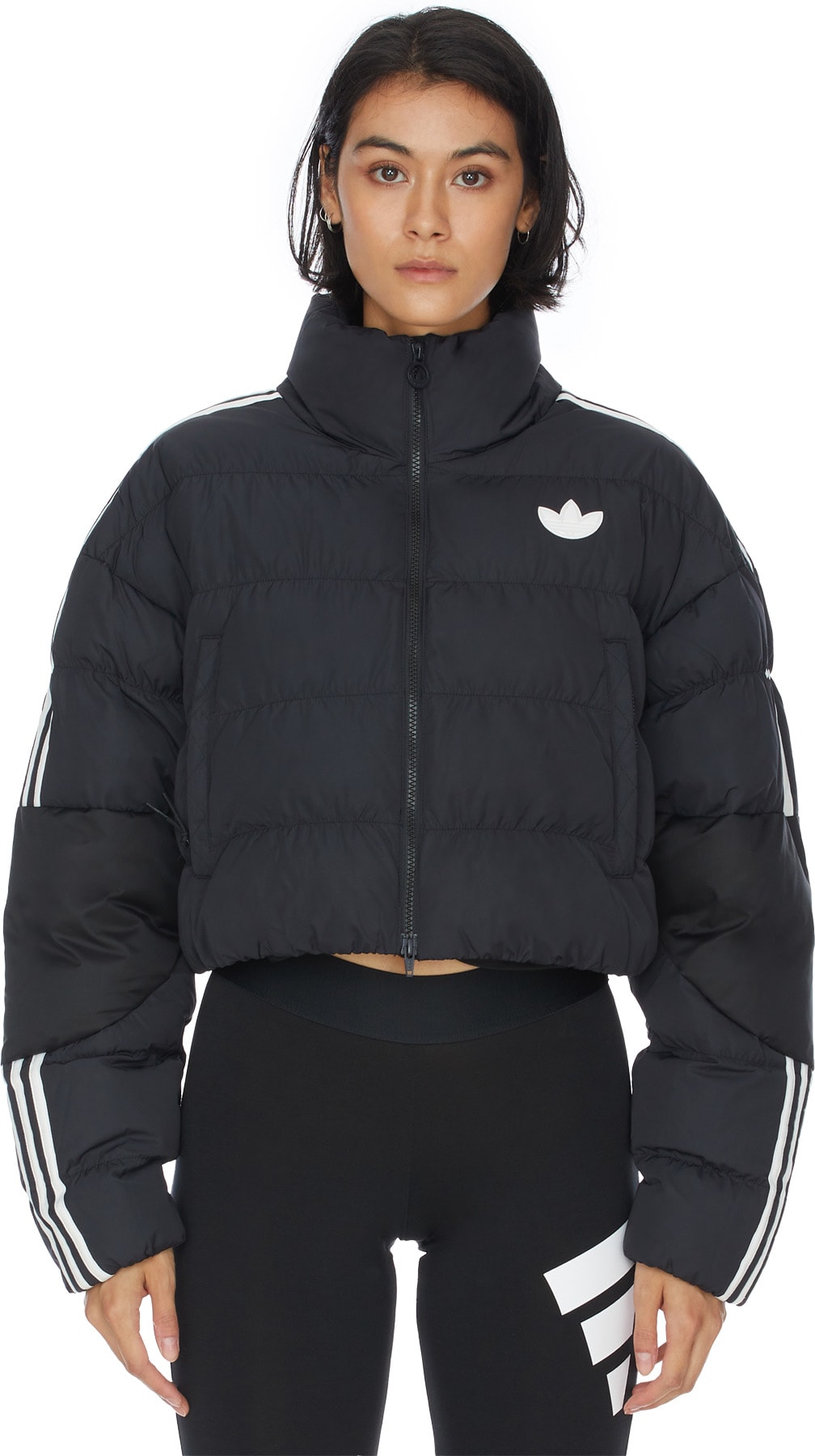 adidas Originals: Noir Manteau Court en Duvet Synthétique Noir - 1