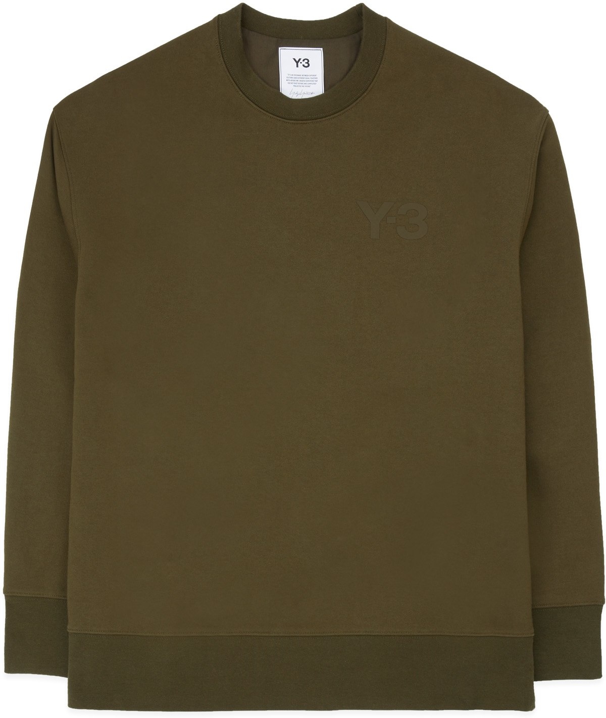 Y-3: Green Classic Chest Logo Crew Sweater - 1