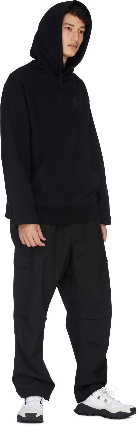 Y-3: Black Classic Chest Logo Hoodie - 4