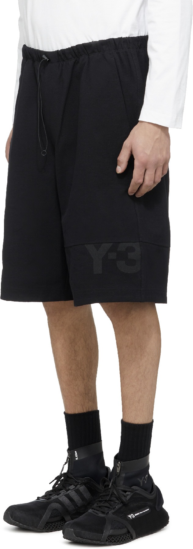 Y-3: Black Classic Heavy Piqué Shorts - 2