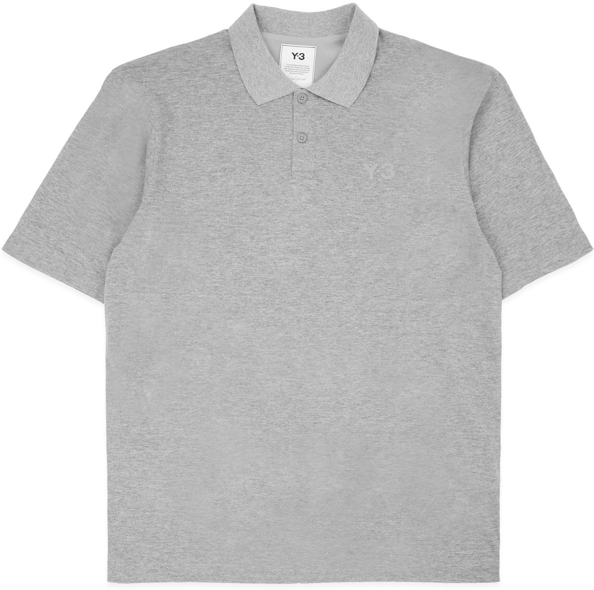 Y-3: Grey Classic Pique Polo Shirt - 1