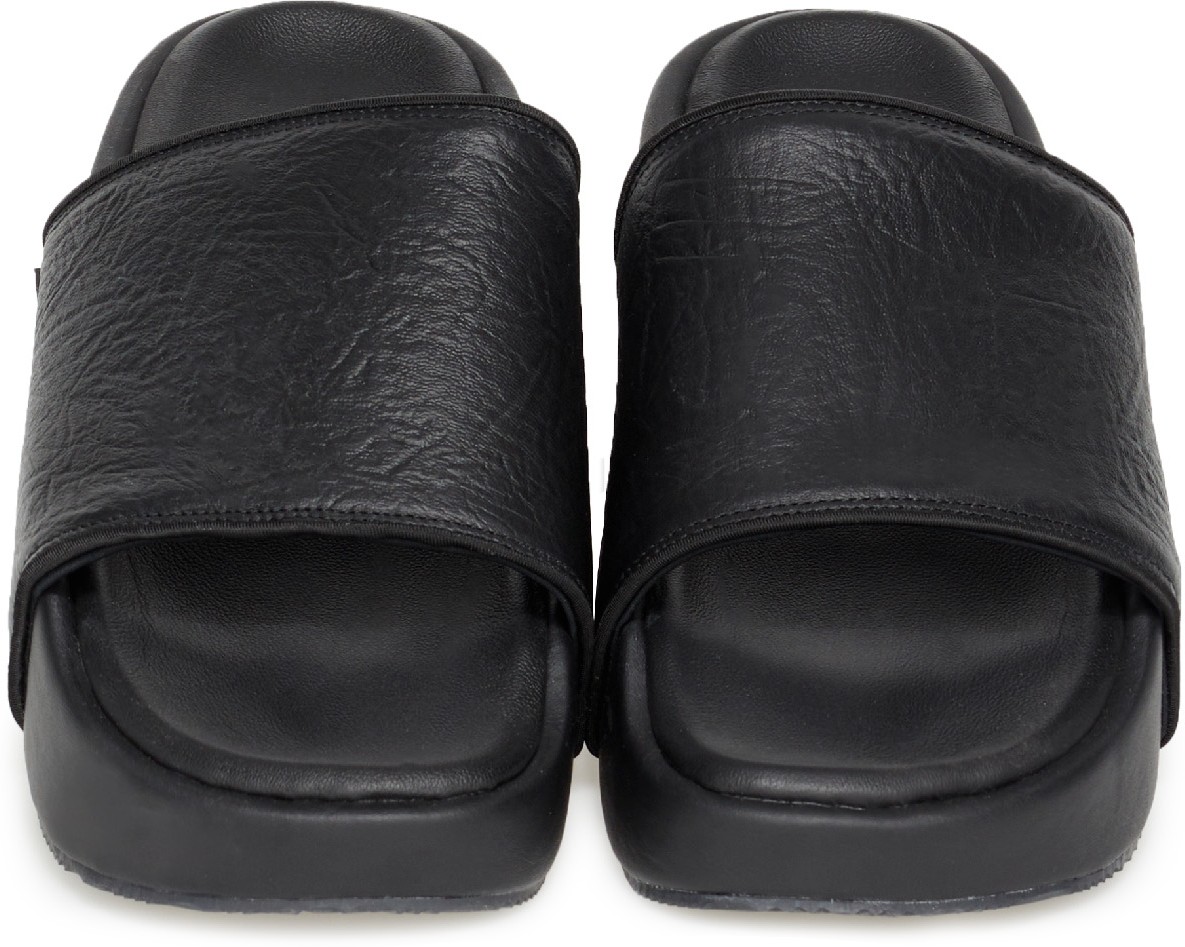 Y-3: Black Platform Slide - 4