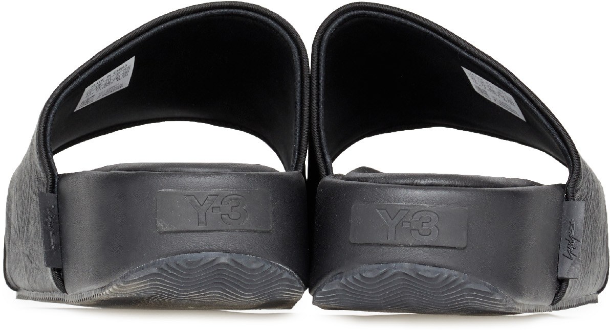 Y-3: Black Platform Slide - 5