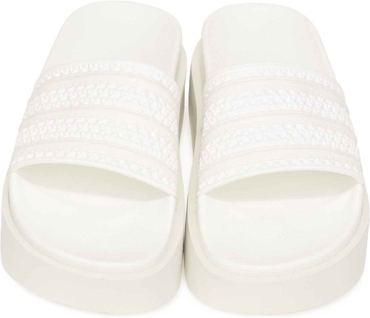 adidas Originals: White Adilette Bonega - 4