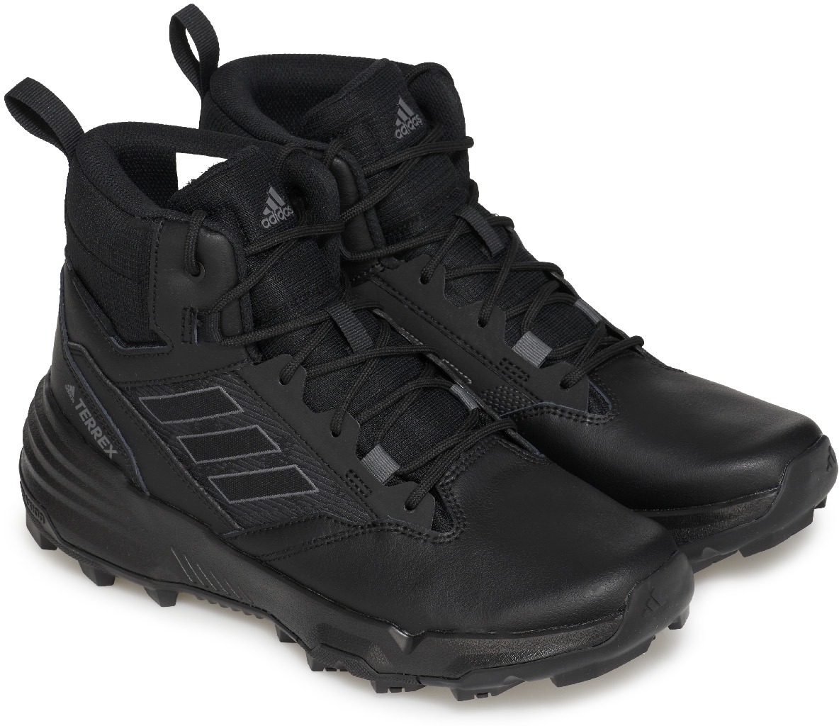 adidas Originals: Black Terrex Unity Leather Mid RAIN.RDY - 4