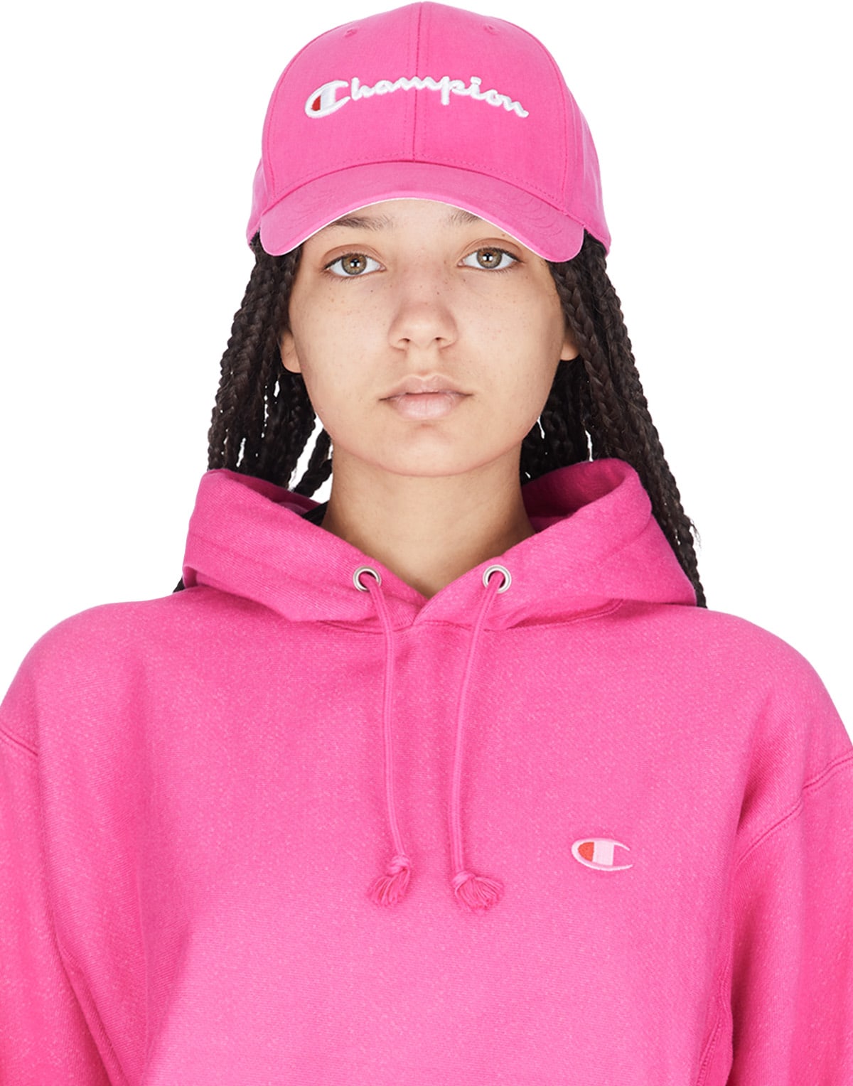 Champion: Pink Classic Twill Baseball Cap - 1