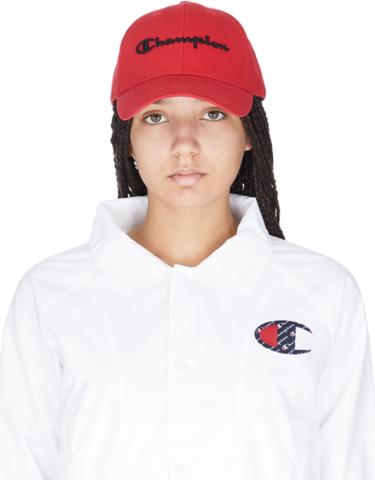 Champion: Red Classic Twill Baseball Cap - 1