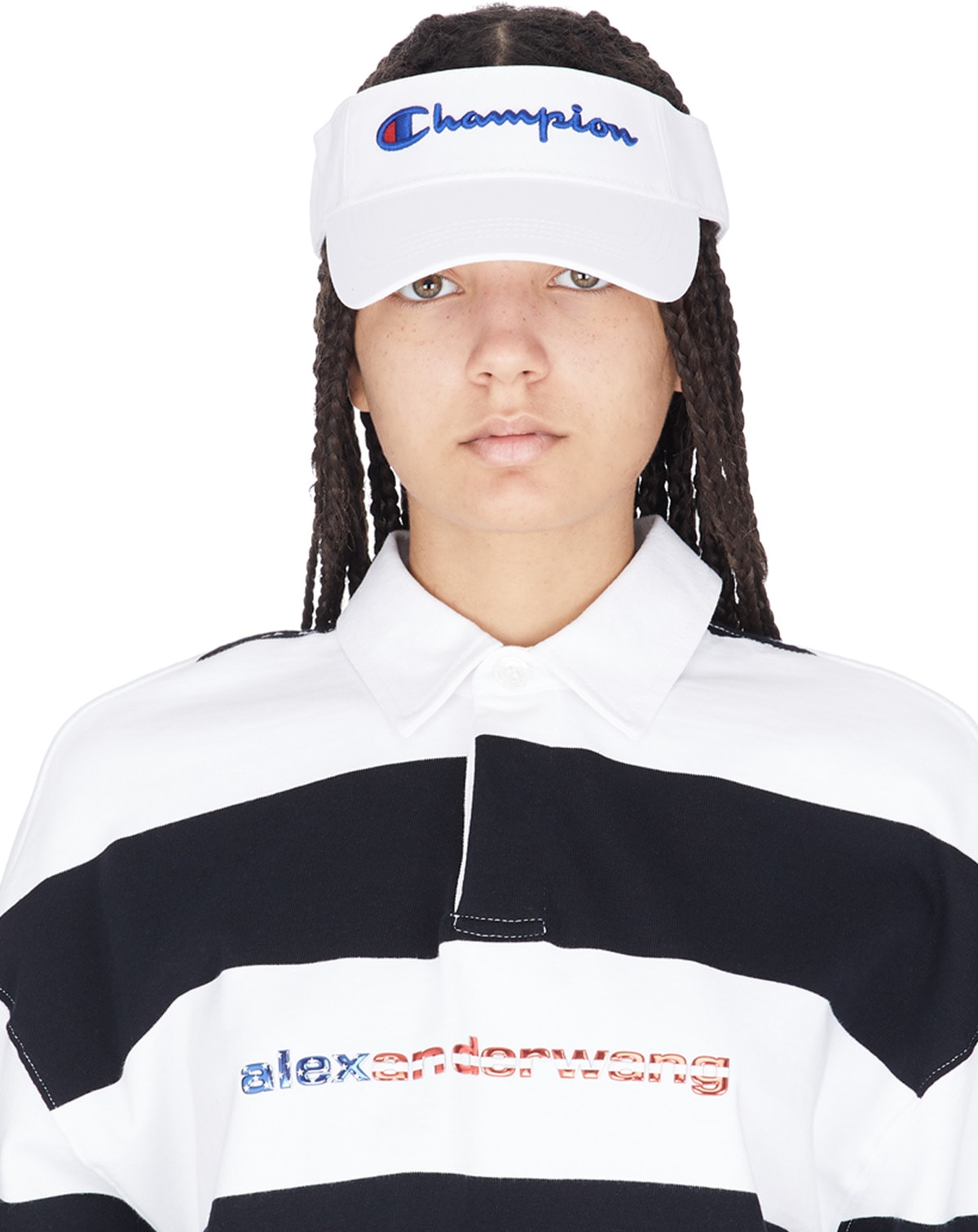 Champion: White Twill Mesh Visor - 1