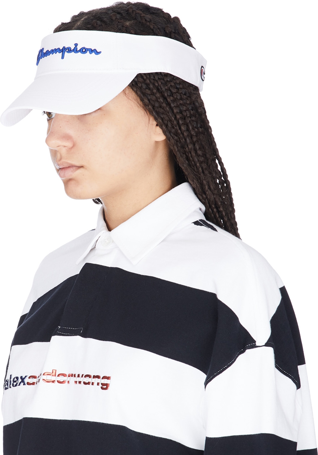 Champion: White Twill Mesh Visor - 2