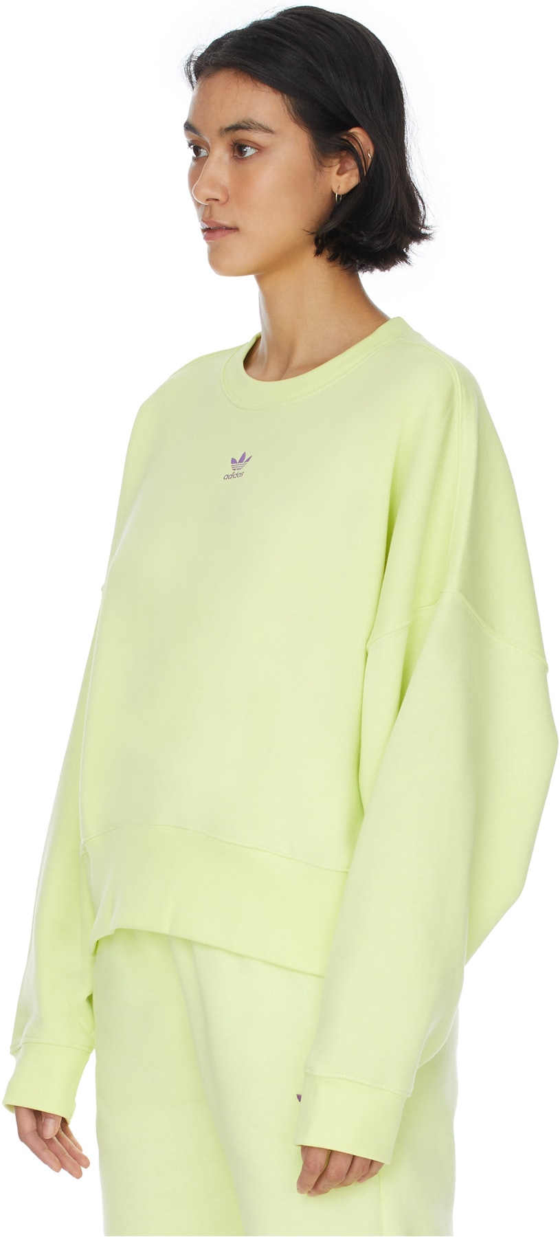 adidas Originals: Yellow Adicolor Essentials Fleece Pullover Sweater - 2