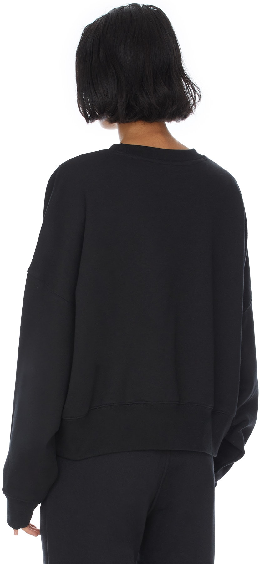 adidas Originals: Black Adicolor Essentials Fleece Pullover Sweater - 3