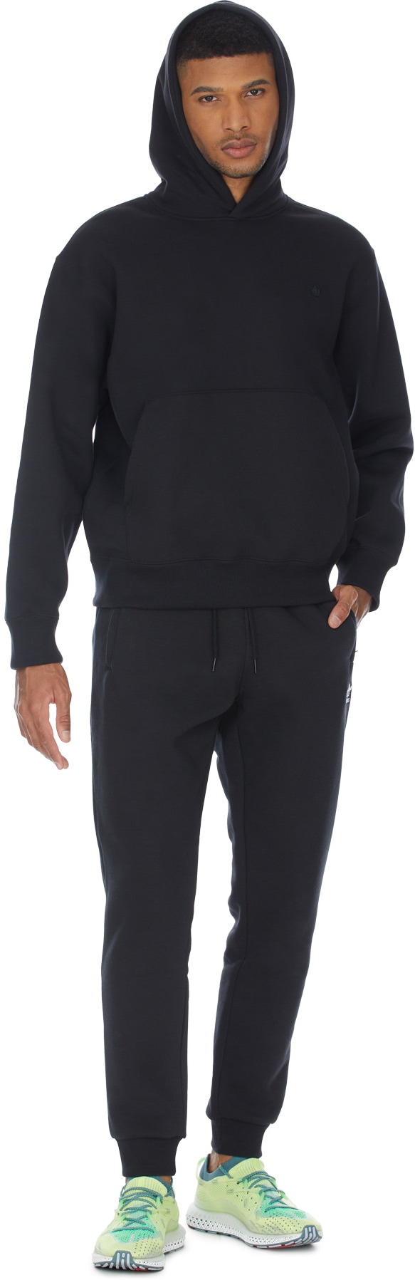 adidas Originals: Black Adicolor Trefoil Hoodie - 4