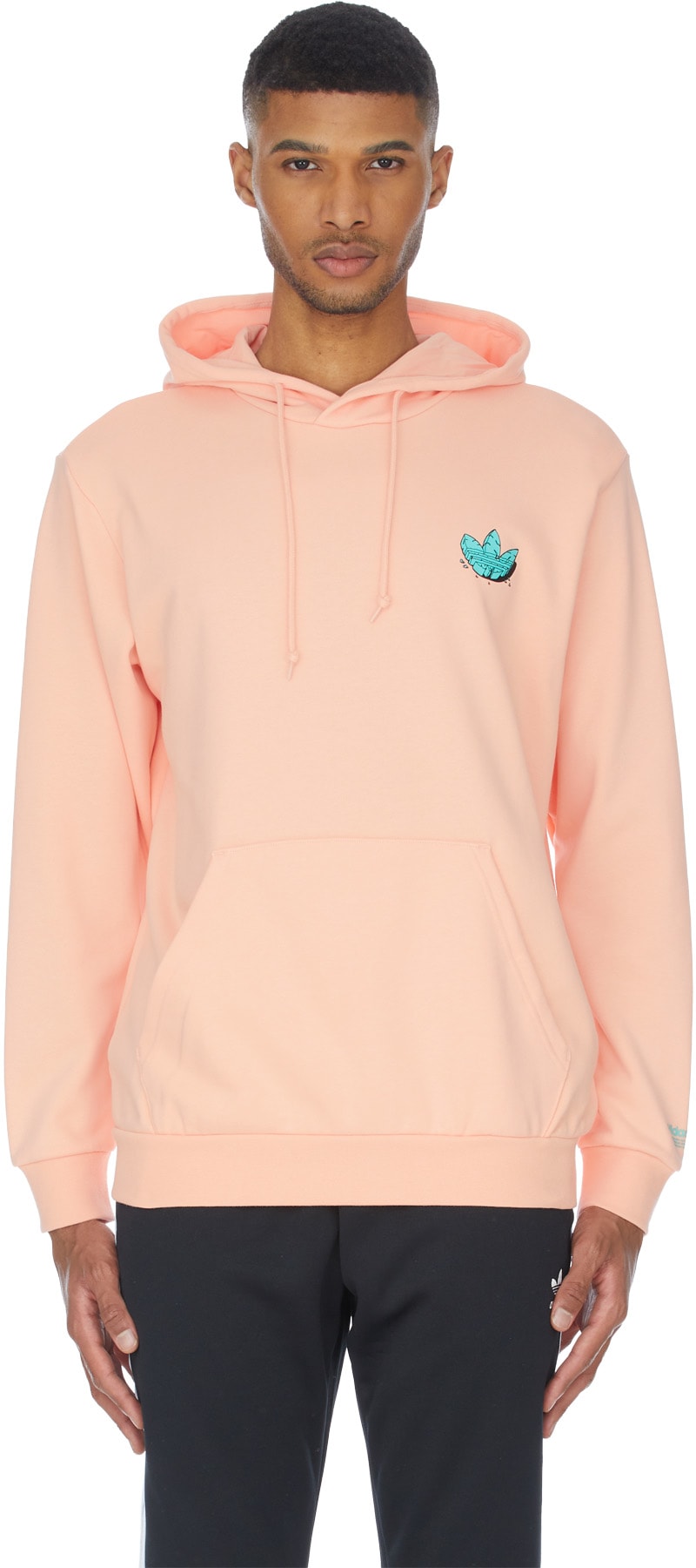 adidas Originals: Pink Funny Dino Hoodie - 1