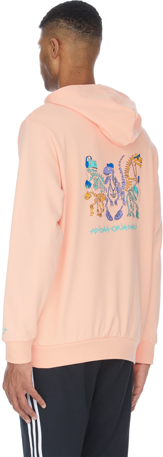 adidas Originals: Pink Funny Dino Hoodie - 3