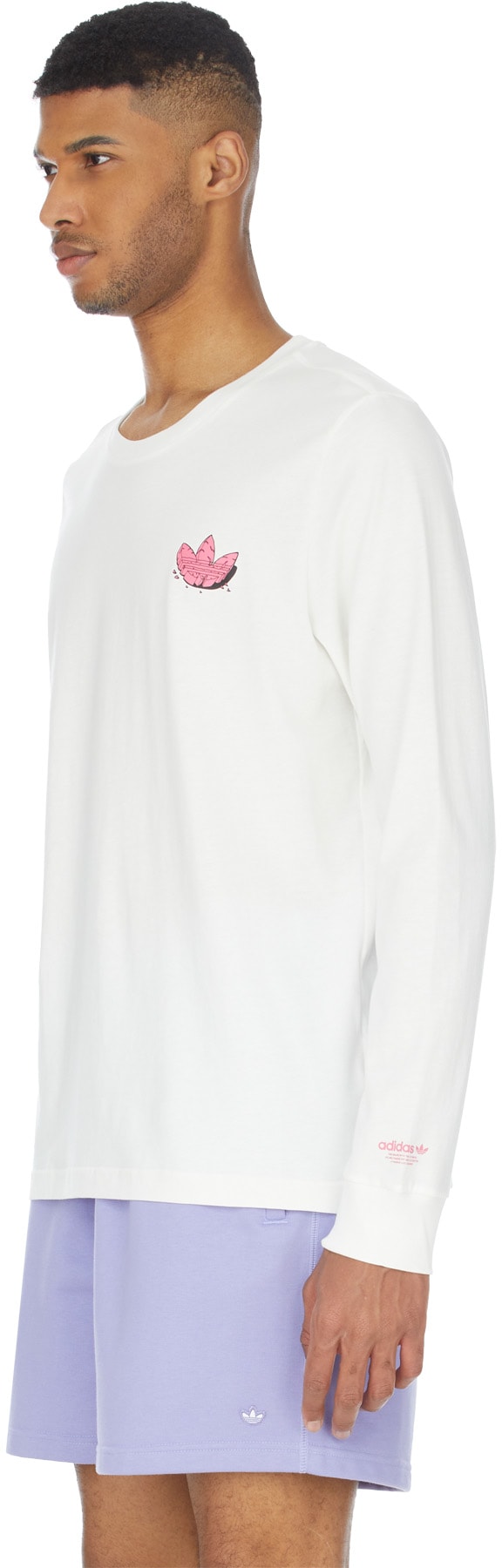 adidas Originals: White Funny Dino Long Sleeve T-Shirt - 2