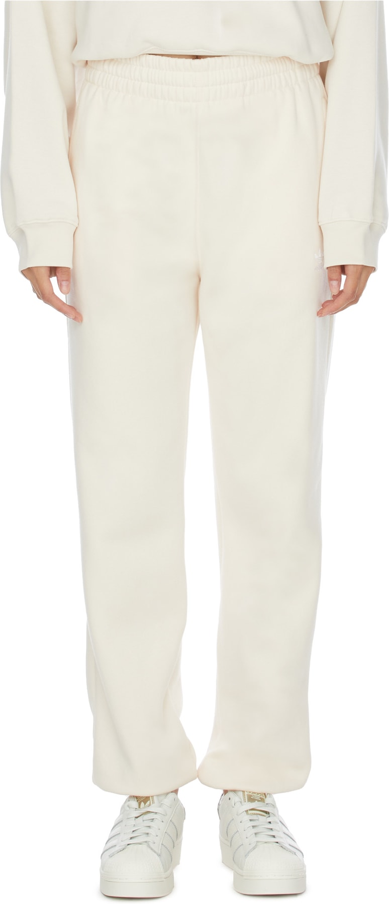 adidas Originals: White Adicolor Essentials Fleece Jogger - 1