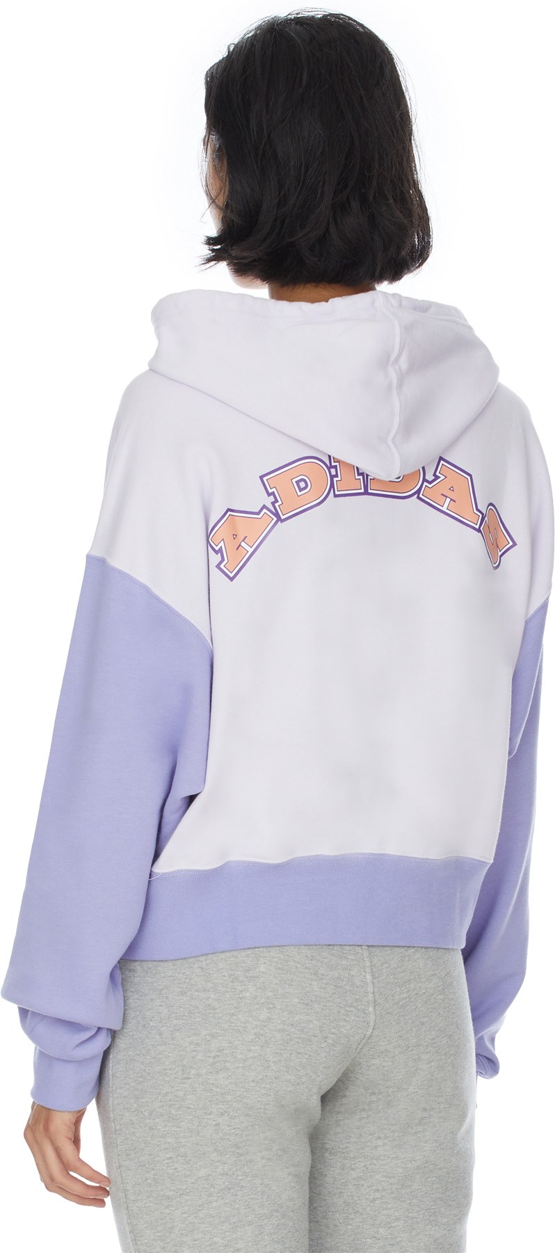 adidas Originals: Purple Logo Play Cropped Hoodie - 3