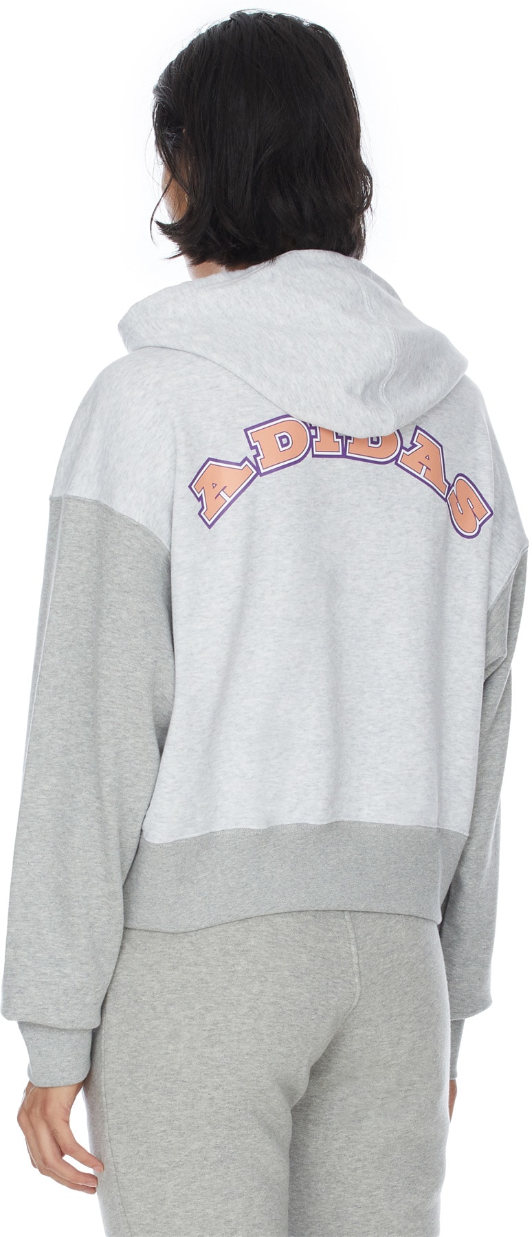 adidas Originals: Grey Logo Play Cropped Hoodie - 3