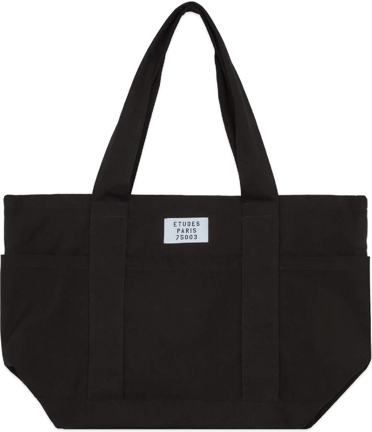 Études: Black Capture Canvas Shopping Bag - 1