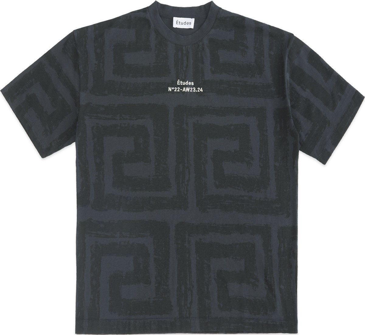 Études: Black Spirit Allover Maze T-Shirt - 1