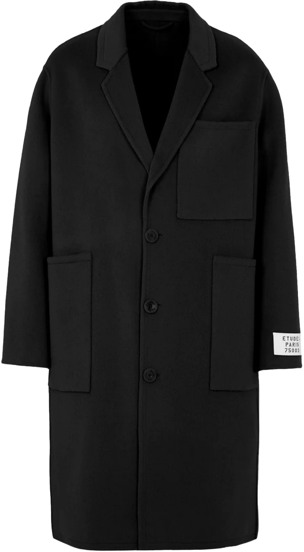 Études: Black Archeology Wool Coat - 1