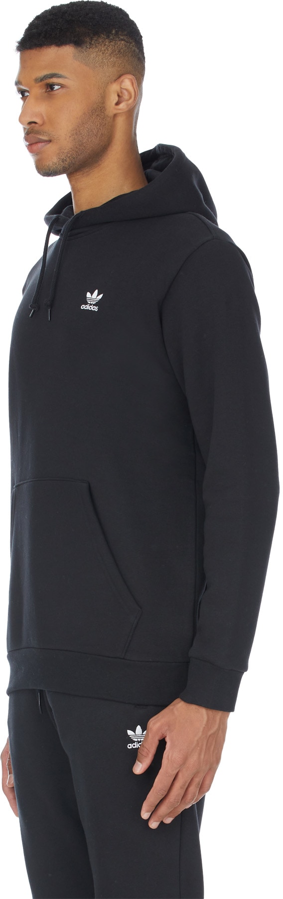 adidas Originals: Black Adicolor Essentials Trefoil Hoodie - 2