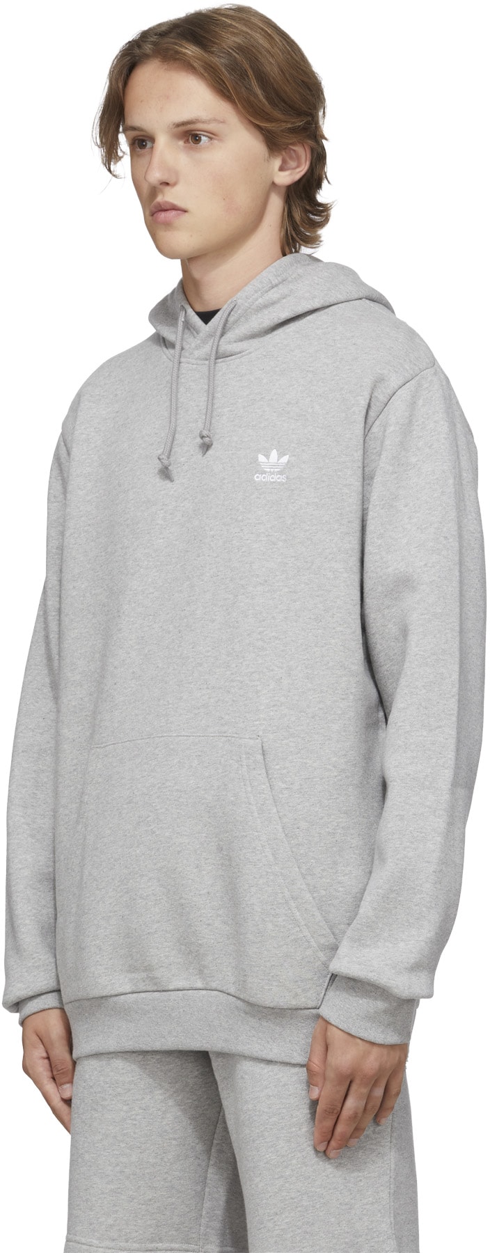 adidas Originals: Grey Adicolor Essentials Trefoil Hoodie - 2