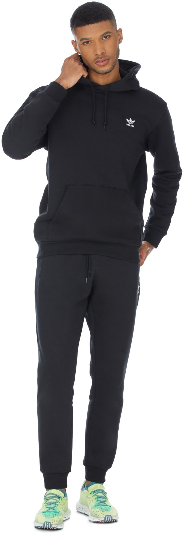 adidas Originals: Black Adicolor Essentials Trefoil Pants - 4