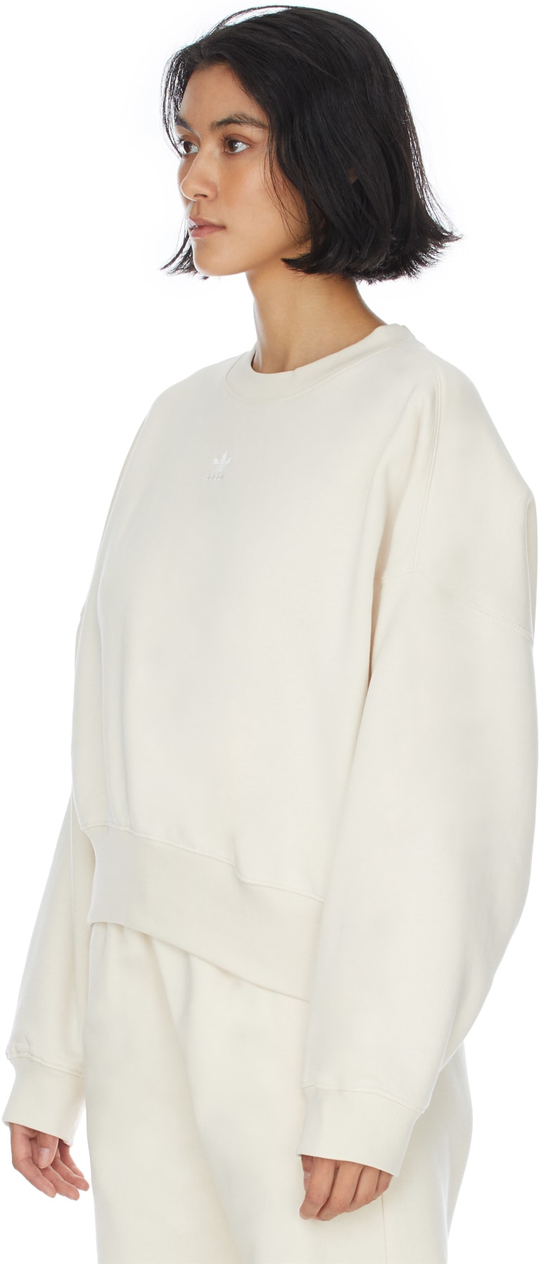adidas Originals: White Adicolor Essentials Fleece Crew Sweater - 2