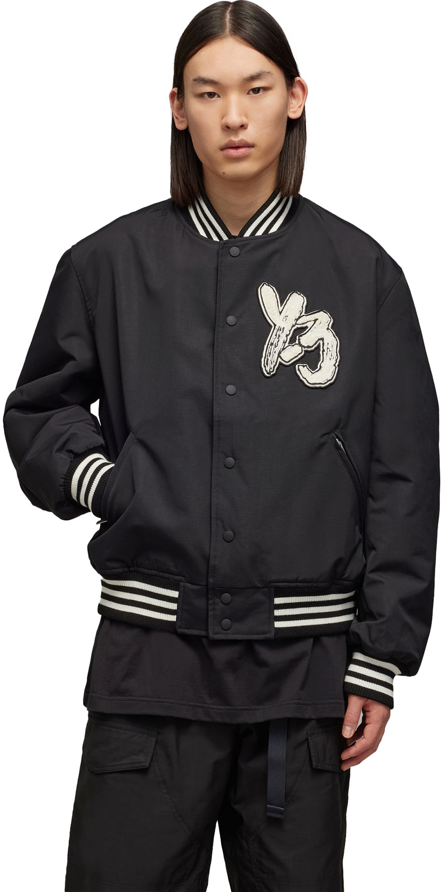 Y-3: Black Team Jacket - 3