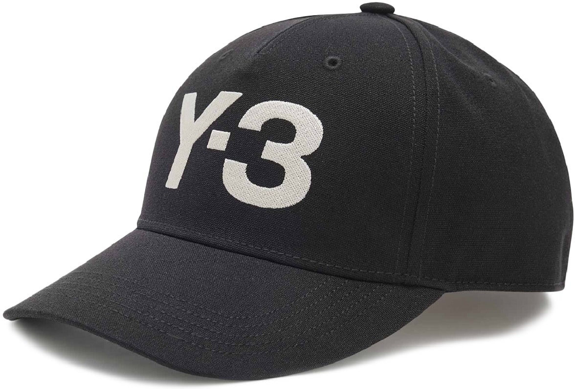 Y-3: Black Logo Cap - 1