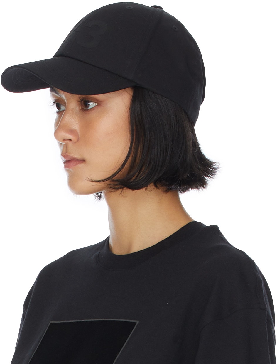 Y-3: Noir Casquette Logo Noir - 5