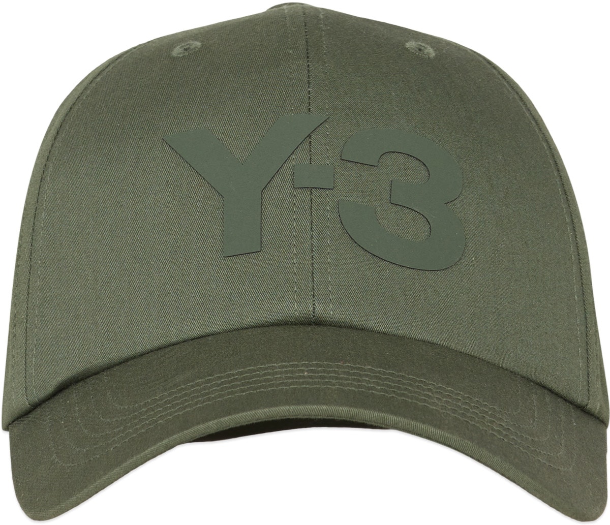 Y-3: Green Logo Cap - 1