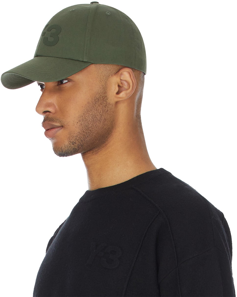 Y-3: Green Logo Cap - 4